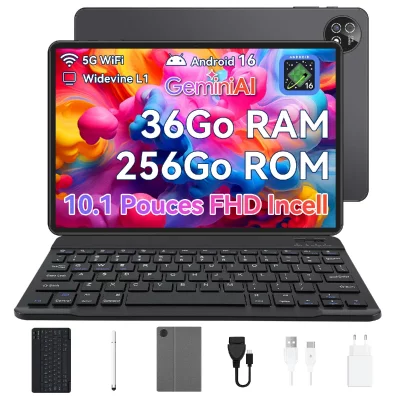 VANWIN Tablette tactile 10,1""- Android 16- 36Go RAM - 256Go/1To TF
