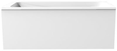 Tablier bain compatible toutes baignoires rectangulaires, installation niche, Blanc