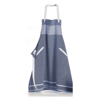 WINKLER Tablier de cuisine &agrave; lacets blancs Ares Ombre 80 x 85