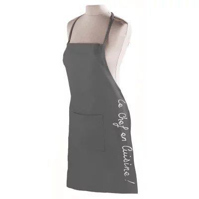 PARIS PRIX Tablier +poche 60 x 84 cm coton cuistot Anthracite
