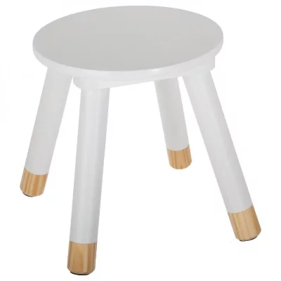 ATMOSPHERA Tabouret blanc Douceur  cr&eacute;ateur d'int&eacute;rieur - Blanc