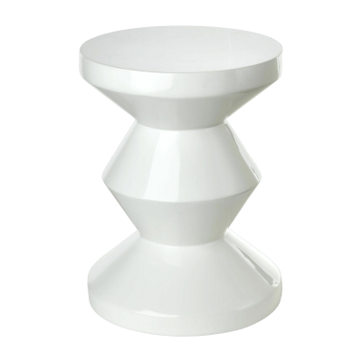 Tabouret blanc laqu&eacute; Zig Zag - Pols Potten