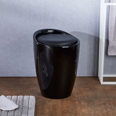 IDIMEX Tabouret coffre de rangement DANIEL, noir 