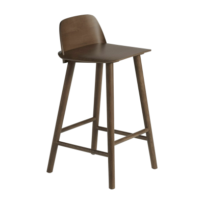 Tabouret de bar 65 cm en ch&ecirc;ne fonc&eacute; Nerd - Muuto