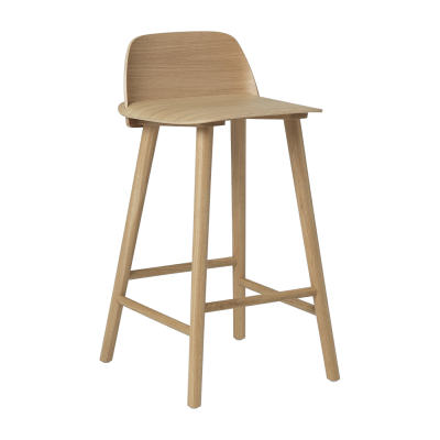 Tabouret de bar 65 cm en ch&ecirc;ne naturel Nerd - Muuto