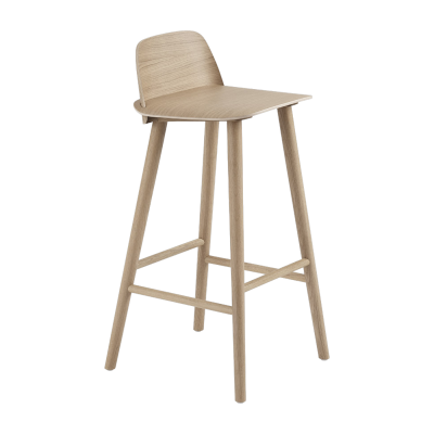 Tabouret de bar 75 cm en ch&ecirc;ne naturel Nerd - Muuto
