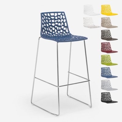 Tabouret de bar de cuisine Grand Soleil 74 cm design Spider Slitta Couleur: Bleu
