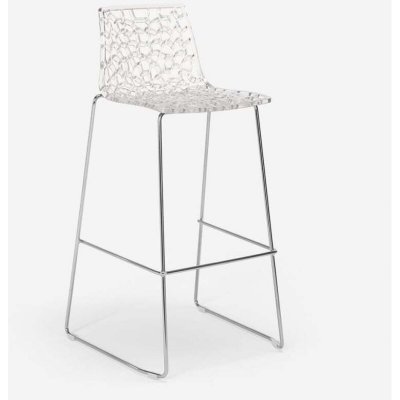 Tabouret de bar de cuisine Grand Soleil 74 cm design Spider Slitta, Couleur: Transparent