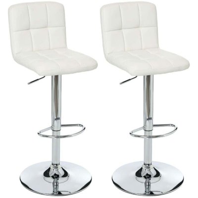 Tabouret de bar design PU blanc Delek