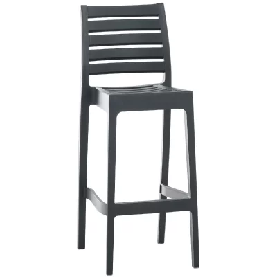 Tabouret de bar empilable Ares , Gris fonc&eacute;