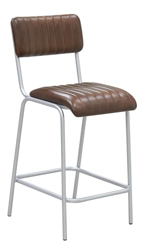 Tabouret de bar en cuir et m&eacute;tal Hauteur Si&egrave;ge 65 cm
