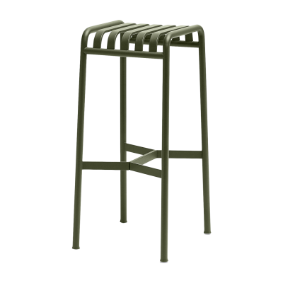 Tabouret de bar en m&eacute;tal olive Palissade - HAY