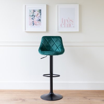 Tabouret de bar en velours vert robin - Vert