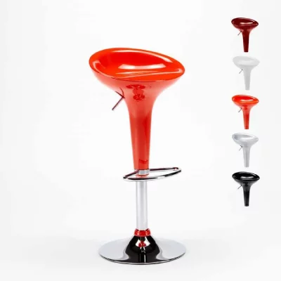 Tabouret de bar et cuisine pivotant r&eacute;glable design moderne San Francisco Couleur: Orange