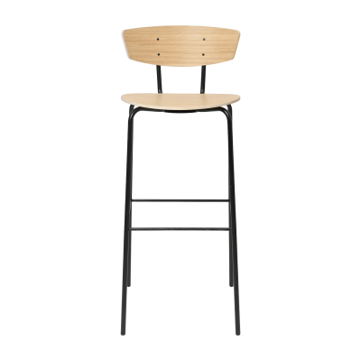 Tabouret de bar Herman - Hauteur d'assise 78 cm - Ch&ecirc;ne - blanc huil&eacute;