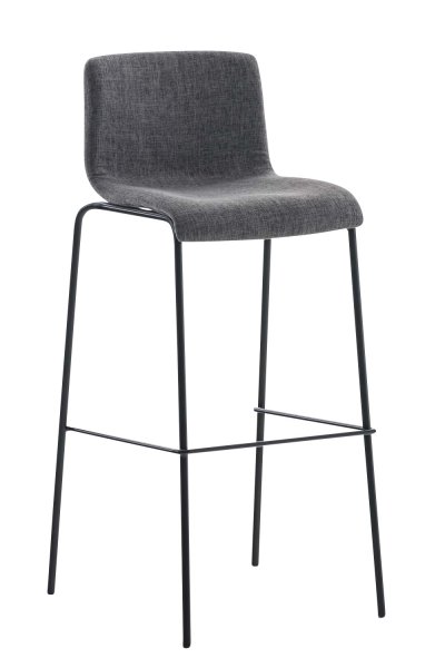 Tabouret de bar hoover assise en tissu - 4 pieds en m&eacute;tal , gris clair/noir