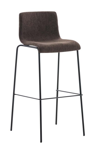 Tabouret de bar Hoover Assise en Tissu 4 Pieds en m&eacute;tal marron Noir