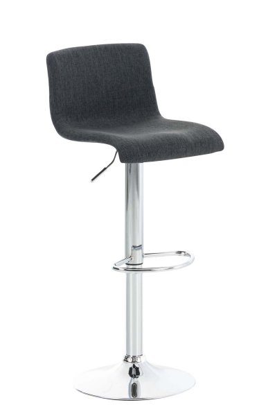 Tabouret de bar hoover assise en tissu pi&egrave;tement m&eacute;tal chrom&eacute; , gris fonc&eacute;