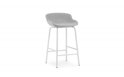 Tabouret de bar Hyg 65cm enti&egrave;rement rembourr&eacute; - blanc