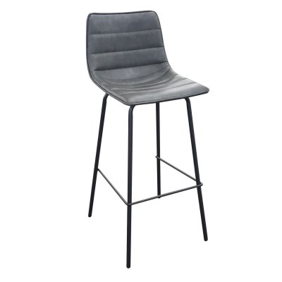 Tabouret de bar industriel Brooklyn - 44 x 53 x 92 - Gris