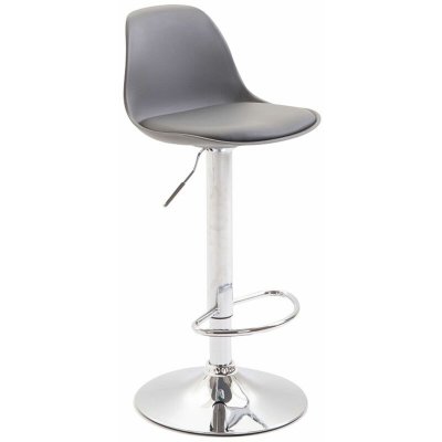 Tabouret de bar Kiel Similicuir et coque en plastique , Gris-Chrome