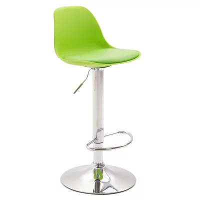 Tabouret de bar Kiel Similicuir et coque en plastique , Vert-Chrome