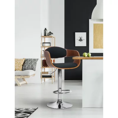 Tabouret de bar Kingston en similicuir, couleur noyer/noir