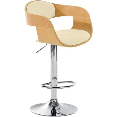 Tabouret de bar kingston , nature / cr&egrave;me
