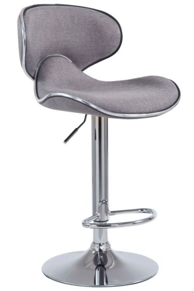 Tabouret de bar Las Vegas V2 en tissu gris clair Chrome