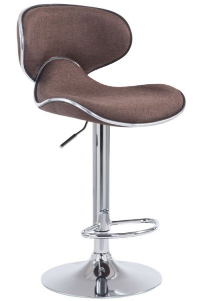 Tabouret de bar Las Vegas V2 en tissu marron Chrome