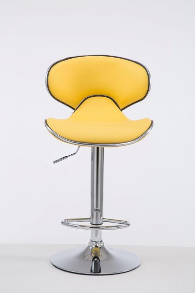 Tabouret de bar Las Vegas V2 similicuir , Jaune-Chrome