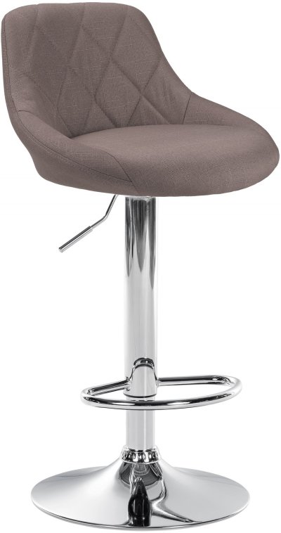 Tabouret de bar Lazio en Tissu taupe Chrome