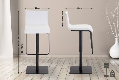 Tabouret de bar limon en similicuir , blanc /noir