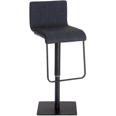 Tabouret de bar Limon en tissu avec pied en m&eacute;tal gris fonc&eacute; Noir