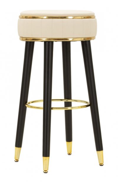 Tabouret De Bar London Cr&egrave;me Design Vintage &Eacute;l&eacute;gant