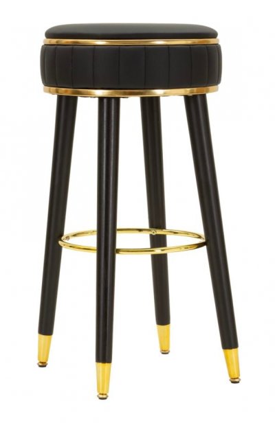 Tabouret De Bar London Noir Design &Eacute;l&eacute;gant Dor&eacute;