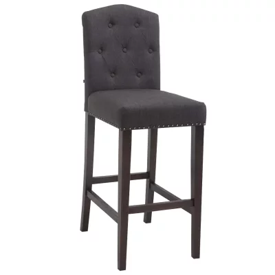 Tabouret de bar louise tissu pi&egrave;tement antique , antique/gris fonc&eacute;