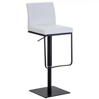 Tabouret de bar panama similicuir , blanc /noir