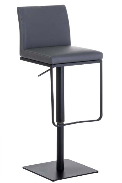 Tabouret de bar panama similicuir , gris/noir