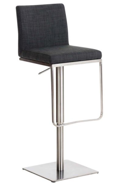 Tabouret de bar panama tissu , gris fonc&eacute;/acier inoxydable