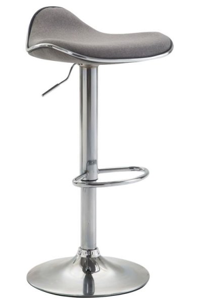Tabouret de bar shanghai tissu avec pied en m&eacute;tal , gris clair/chrome