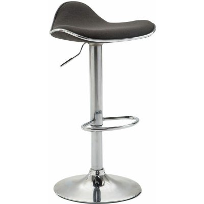 Tabouret de bar shanghai tissu avec pied en m&eacute;tal , gris fonc&eacute;/chrome