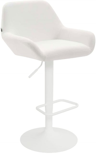 Tabouret de bar similicuir ajustable pivotant similicuir Blanc