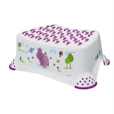 PLASTOREX Tabouret Hippo Escal&oacute;n, de 18 mois &agrave; 10 ans, non-slip, tomek, Blanco
