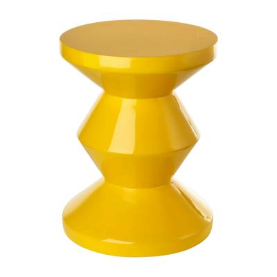 Tabouret jaune laqu&eacute; Zig Zag - Pols Potten