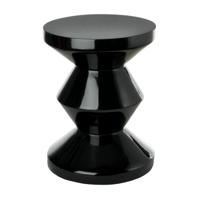 Tabouret noir laqu&eacute; Zig Zag - Pols Potten