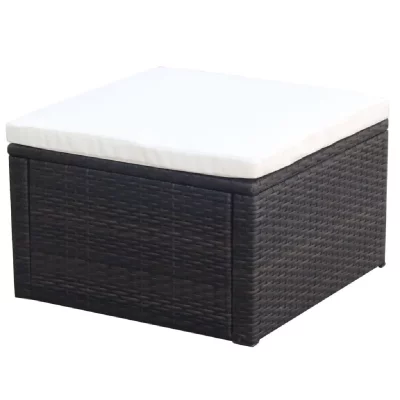 VIDAXL Tabouret / repose-pied R&eacute;sine tress&eacute;e 53 x 53 x 30 cm Marron