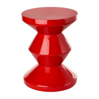 Tabouret rouge laqu&eacute; Zig Zag - Pols Potten