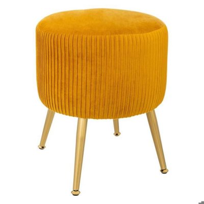 ATMOSPHERA CREATEUR D INTERIEUR Tabouret Velours Ocre Solaro - Atmosphera