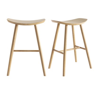 Tabourets de bar bois clair H65 cm (lot de 2) DEMORY L47.5xP35xH68.5